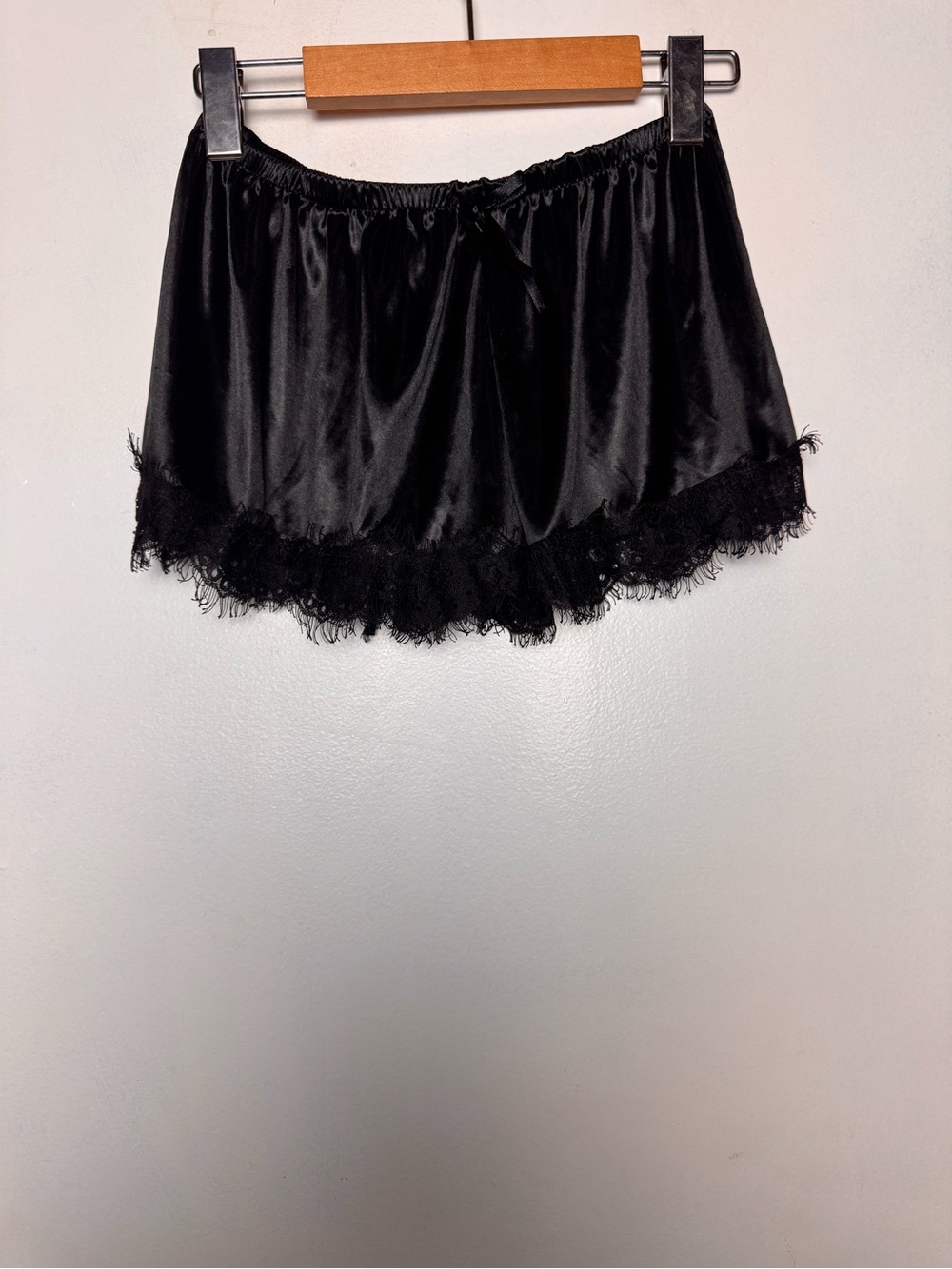 Black sheer shorts with lace detail size-Xs